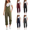 Moda Cruzada Primavera 2026 Novo Macacão Casual Feminino Bolso Cor Sólida Solto Reto Estilo Fino Amazon