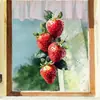 Xinuo JDT-A615 pegatina electrostática de cristal con fresas acuarela para comercio exterior, decoración de ventanas de cocina, sala de estar, dormitorio