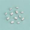 Accesorios de cuentas de plata de ley S925, cuentas sueltas rectangulares, cuentas planas, pulsera de cuerda de cuentas, material de joyería, bolsa