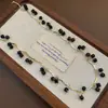 Colar de Pedra Olho de Tigre com Contas Estilo Retro Outono e Inverno Maillard Corrente para Clavícula Colar Elegante da Moda Joias para Mulheres de Alta Qualidade