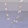 L215 Lote Mixto Cuentas de Burbuja de Sirena Círculo Doble Perla Estrellada Cadena para Clavícula Estilo Corto Acero Inoxidable Collar de 18K