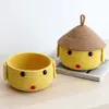 Cesta de Almacenamiento Tejida con Cuerda de Algodón de Dibujos Animados Cesta de Almacenamiento para Escritorio del Hogar Cesta de Almacenamiento para Mando a Distancia Juguetes Llaves Artículos Varios del Hogar
