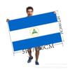 Atacado tamanho do pé 3 * 5 pés 90 * 150 cm bandeira da Nicarágua bandeira de poliéster bandeira de apoio