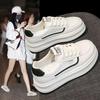 Zapatos Blancos de Suela Gruesa para Mujer 2025 Nuevo Otoño Versátiles que Muestran el Pie Pequeños Ligeros Populares Súper Calientes Tenis Deportivos