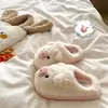 Chinelos de pelúcia de porco com nariz rosa, forrados com fleece para aquecimento, com sola grossa, antiderrapantes, confortáveis e adequados para uso interno.; atacado para vendas transfronteiriças, estilo feminino