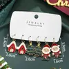 Pendientes de Aleación Personalizados de Navidad Transfronterizos Sombrero de Navidad Estrella Colorida Punto Diamante Árbol de Navidad Alce Hombre de Jengibre Pendientes