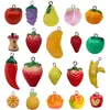 20 simulación fruta manzana plátano naranja fresa resina colgante llavero DIY colgante accesorios