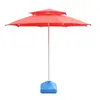 Suministro de Fábrica Sombrilla Exterior Doble Fibra Playa Patio 2.4 m Sombrilla Exterior Giratoria