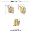 Diseño de Moda Cierre en Forma de V Semilla de Melón Micro-Incrustado Cobre Zircón Colgante Cierre Exquisito en Forma de U Accesorios de Joyería para Colgante DIY