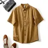 Camisa de Manga Corta para Hombre 2025, Moda Americana de Calle de Verano, Camisa de Manga Media para Adolescentes, Top Sencillo Holgado de Secado Rápido