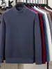 Suéter Grueso de Mezcla de Lana con Cuello Alto Medio para Hombre, Otoño e Invierno, Jersey Holgado, Ropa Interior Térmica de Punto