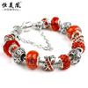Pulseira de Contas de Cristal com Furo Grande, Venda Quente de Novo Produto Transfronteiriço, Atacado DIY Montado à Mão, Contas de Vidro Coloridas, Enfeites de Mão com Contas