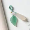Piedra Natural Tallada Flor Hojas Espiga Pequeña Diy Hecho a Mano Pequeños Accesorios Deslizantes Anillo de Tracción Pulsera Colgante Productos Semi-acabados