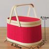 Cesta Roja Festiva Tejida de Bambú para Año Nuevo Caja de Empaque de Regalo para Frutas, Artículos de Año Nuevo, Productos Especiales, Embutidos, Recuerdos de Boda
