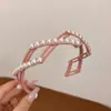 Faixa de Cabeça Dobrável Pérola Preguiçosa Feminina para Viagem Retrátil para Lavar o Rosto Trigo com Dentes Antiderrapante Prendedor de Cabelo