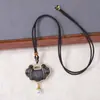 Novo colar de moeda dupla face em brocado Song estilo chinês, joia de corrente para clavícula estilo nacional nicho, disponível para atacado da fábrica de origem