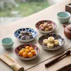 Plato para Té y Snacks de Cerámica Esmaltada Estilo Étnico Plato Pequeño para Snacks de Frutos Secos para el Hogar Plato Pequeño para Snacks de Té de la Tarde Plato Pequeño para Salsas
