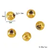 Aço Inoxidável Banhado a Vácuo Cor 18K Conserva de Cor Contas com Padrão de Faca Contas Redondas Facetadas Contas Espaçadoras Material para Miçangas Artesanais DIY Contas de Flor Cortada