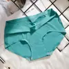 Roupa íntima feminina de uma peça sem costura de seda gelada tamanho plus size cintura média justa ao corpo quadril algodão parte inferior calcinha para mulheres