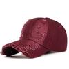 Primavera y otoño nuevo plato ligero viejo frotado a mano tapa con alero curvo agujero flash parasol personalizado gorra de béisbol