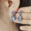 Pendientes superventas en eBay, pendientes de circonita grande con temperamento atractivo para damas, pendientes transfronterizos europeos y americanos al por mayor e6535