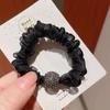Banda de goma con bola de diamantes de imitación, accesorio coreano para el cabello, tocado, 2 yuanes, red roja, organza de leopardo, intestino grueso, cuerda para el cabello femenina