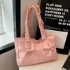 Niche Design Sweet Cool Style Bolsa de Grande Capacidade 2024 Novo Laço Plissado Ombro Trabalho Bolsa Tote Muter
