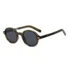 Suministro exclusivo transfronterizo Uña de arroz marco de gafas de aguja plana gafas de sol con sensación de alta gama para mujer gafas de sol con protección UV tapón de ácido propiónico TR