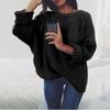 Deseo Amazon Ebay Exportación Más Vendido Suéter Pulóver de Color Puro con Cuello Redondo Holgado para Mujer