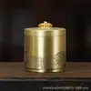 Cinzeiro de Carro Todo em Latão Latas de Chá Seladas Enfeites de Pó Perfumado Latas Atacado Doméstico Portátil Tamanho Pequeno Viagem