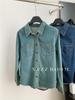 77.4% Algodón Moda Estilo Retro Clásico Camisa de Mezclilla de Capas para Mujer Chaqueta Suelta Resistente Otoño Temprano 2025