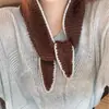 Bufanda Triángulo de Mezcla de Lana Transfronteriza Elegante que Reduce la Edad Chal Tejido para Mujer Otoño e Invierno Estilo Coreano Accesorio Versátil Envoltura para Hombro