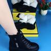 Botas de Nieve de Cuero Suave, Botas para Mujer, Nuevo Estilo Invierno 2025, Botas de Algodón Acolchadas y Forradas de Lana, Suelas Gruesas, Aumentan la Altura y Zapatos de Algodón Cálidos para Mujer