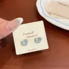 Pendientes Geométricos de Gota de Agua con Estampado de Leopardo Asimétricos de Corazón para Mujer, Aguja de Plata, Pendientes Elegantes de Gota de Aceite Maillard