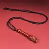 Arena de Cristal de Cinabrio Crudo Colgante de Cerradura de Paz Forma de Gota de Agua Pincel de Caligrafía Colgante de Collar de Cristal Chapado en Oro Venta al por Mayor Dropshipping