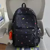 Nova Mochila Escolar Estilo Coreano Simples com Padrão de Tinta Salpicada, Leve e Resistente ao Desgaste, Mochila Casual de Grande Capacidade para Alunos do Ensino Fundamental II e Médio