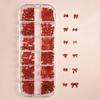 Caixa com 12 joias para unhas caixa Conjunto de Ano Novo mini laço vinho tinto resina estéreo broca explosiva caixa de material para atacado