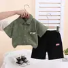 Conjunto Genial y Elegante para Niños 2025 Nuevo de Moda Ropa de Verano de Manga Corta para Bebé Moda Camisa Genial para Niños Conjunto de Dos Piezas
