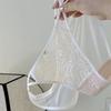 Bragas de Mujer de Tiro Bajo con Bordado de Rosa, Malla de Encaje en Color Contrastante, Calzones Ligeros Transpirables de Corte Alto para Mujer