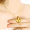 Colgante de latón chapado en oro con doble cisne, colgante de joyería, collar de cadena de caja de moda para mujer, regalo