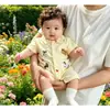 Ropa para Bebés Niños, Mamelucos de Manga Corta, Estilo Delgado de Verano, Ropa de Salida para Bebé Recién Nacido, Ropa de Verano, Ropa de Gateo de Moda