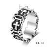 Comercio Exterior al por Mayor Joyería Hip-Hop Punk Europea y Americana Anillo de Acero Inoxidable para Hombre Anillo de Flor de Cruzado de Moda para Hombre