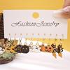 Set de Pendientes de Halloween con Goteo de Aceite de Venta Caliente Transfronterizo para Mujer, Set de Pendientes Personalizado Creativo de Fantasma Murciélago Diablo Calabaza