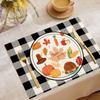 Temu Nuevo Festival de Otoño Celebra la Decoración de Acción de Gracias con Mantel Individual de Lino Estampado Floral de Calabaza Aislante Impermeable