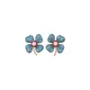 Aretes de Botón de Corazón de Amor y Flor con Circonia Chapados en Oro Real de 18k Nuevo Diseño Retro Chino Ear Cuff Pendientes de Moda Versátiles