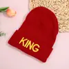 Explosiones Domésticas Europeas y Americanas KING Gorro de Punto Bordado AliExpress QUEEN Pareja Invierno Sombrero de Lana para Mujer