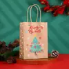 Bolsa de Regalo para el Día del Niño Bolsa de Papel Kraft de Dibujos Animados Bolsa para Llevar Bolsa de Embalaje para Regalo de Fiesta Bolso de Mano