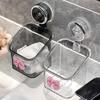 Caja de almacenamiento con ventosa para toallas faciales desechadas, para baño, de uso secundario, de algodón suave, para pared