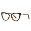 TR90 nuevos lentes anti luz azul 2221 tendencia transfronteriza ojo de gato espejo plano comercio exterior montura óptica de resorte para mujer en stock