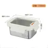 Lonchera de acero inoxidable 304 con tapa de vidrio, lonchera sellada de grado alimenticio, caja de almacenamiento de gran capacidad para refrigerador doméstico, venta al por mayor